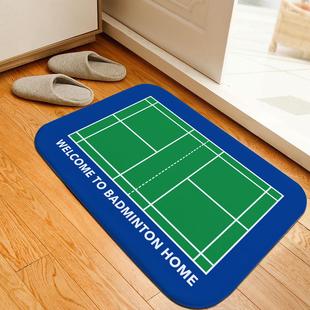 网球创意地垫羽毛球场地入口门垫客厅卧室浴室厨房脚垫防滑地毯