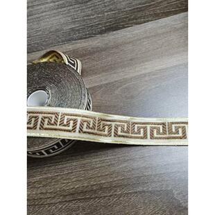 3公分宽化纤窗帘花边织带现货回字格窃曲纹靠垫边装饰边条