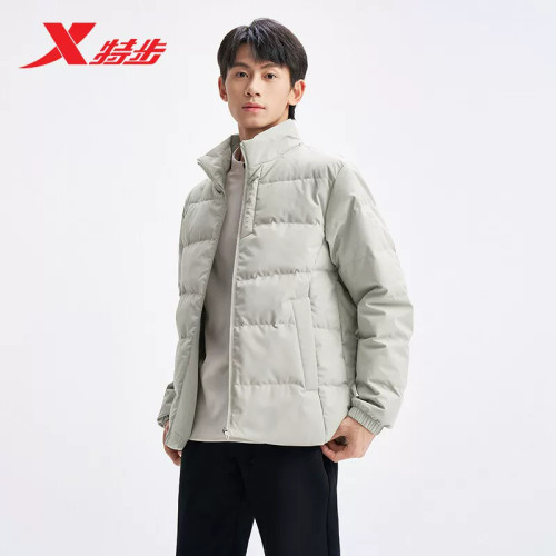 特步男士羽绒服2025冬季新款三防三防耐磨保暖羽绒服975429190005