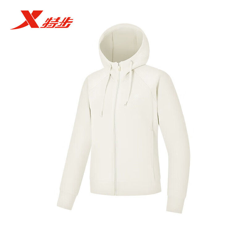 特步外套女2026年春季新款运动服针织连帽上衣夹克女974128940002