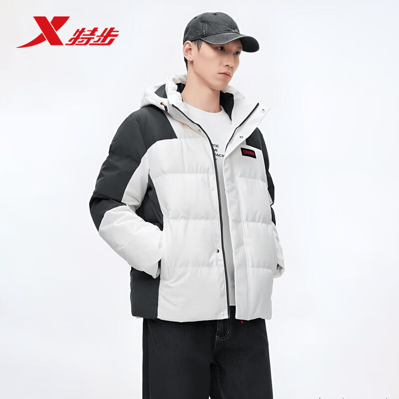 特步CHINA国潮连帽男羽绒服2025冬季新款防风保暖975429190462