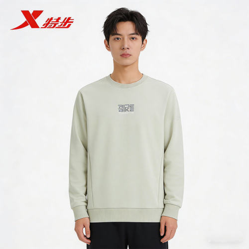 特步卫衣男2026春款针织套头衫宽松运动休闲长袖上衣974129920211
