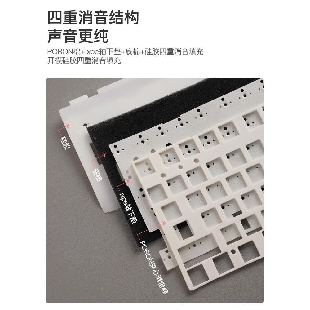 RK R75客制化无线机械键盘蓝牙三模gasket热插拔RGB女生电竞游戏*