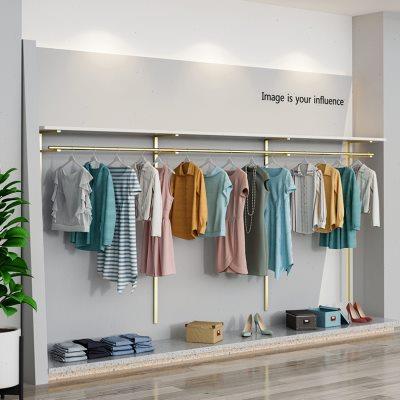 服装店展示架男装店铁艺简约时尚侧挂架女装店童装店挂衣杆陈列架