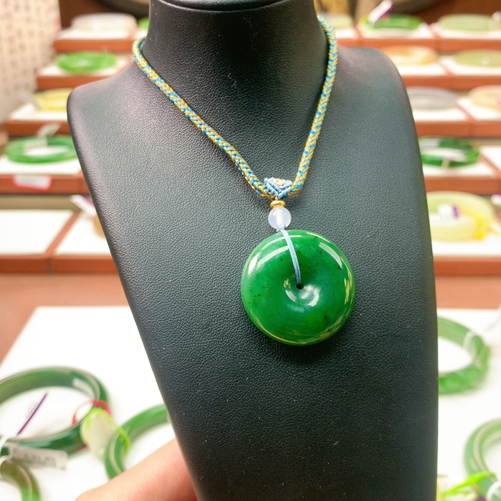 A7-12碧玉俄七红皮辣绿老油料平安扣无包容0瑕疵巨漏王炸正价1888