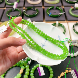 H95碧玉高色苹果绿翠果绿色标级6mm108毕业级