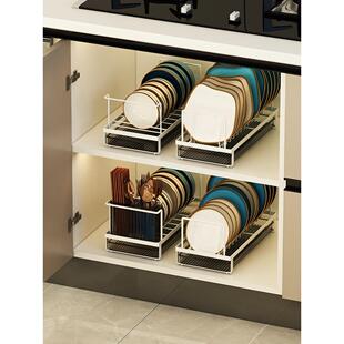 厨房碗碟收纳架橱柜内晾碗架沥水架简约超窄放柜子里的碗筷置物架