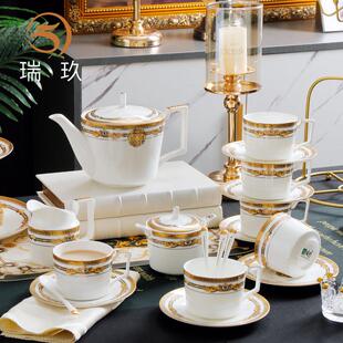 家用欧式金边骨瓷咖啡具套装陶瓷杯碟茶具咖啡具礼盒咖啡杯咖啡壶