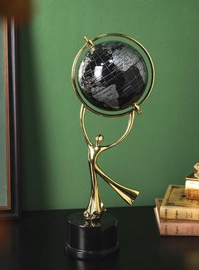 创意轻奢芭蕾舞旋转地球仪工艺品客厅办公室书房高档家居装饰摆件