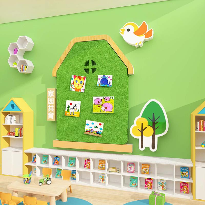 毛毡板展示墙面贴走廊文化装饰幼儿园环创主题成品托管班形象照片
