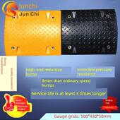 减速带橡胶实心大圆弧路拱高密度减速岭路减速坡鱼尾图案铸钢