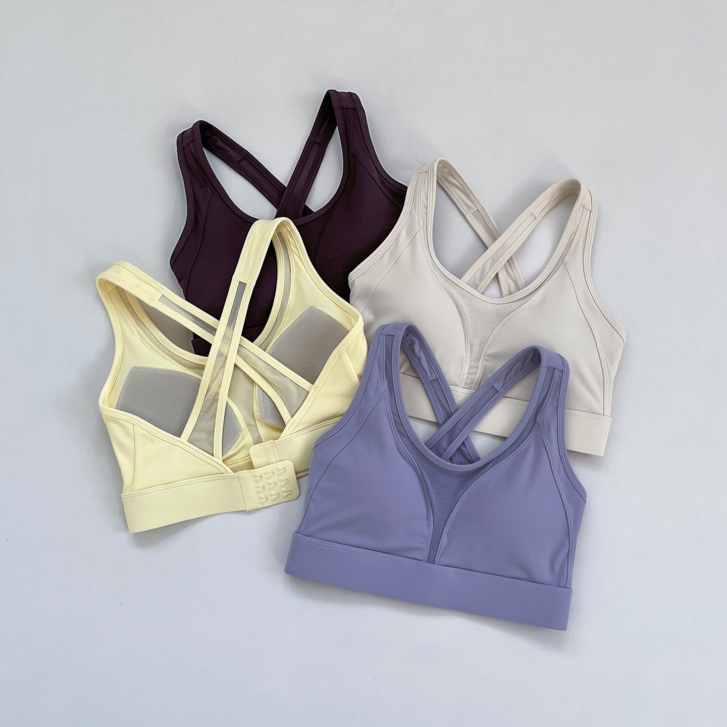 性感美背健身一体式胸垫文胸中强度训练交叉肩带背心后扣式网纱,运动服/休闲服装,运动文胸,淘宝优惠券,粉丝福利购,淘宝优惠卷