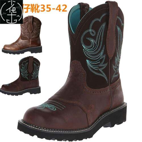Autumn Winter Western Cowboy Boots Women Shoes 女西部牛仔靴