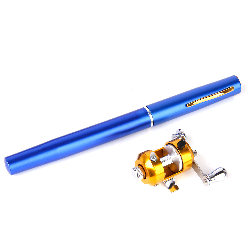 Portable Mini Pocket Fishing Rods Pen Shaped Rod Aluminum Al