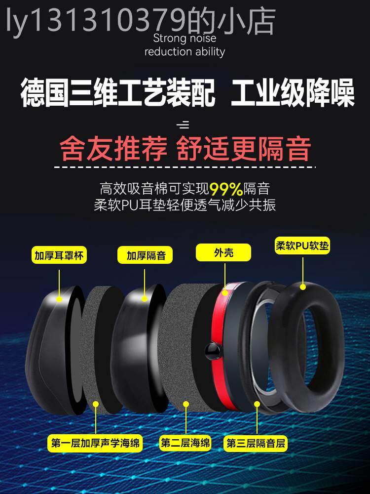 隔音耳罩降噪耳机睡觉耳朵神器工业级超强防噪音吵儿童耳塞头戴式
