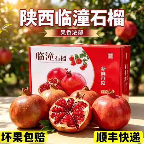 陕西临潼石榴旗舰店新鲜软籽孕妇水果特大石榴礼盒装企业节日送礼