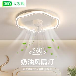 卧室风扇灯现代简约餐厅护眼吸顶灯摇头静音主卧灯儿童房灯具26