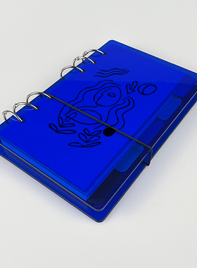 亚克力手帐本A6北欧简约笔记本原创设计透明可拆卸活页本记事DIY