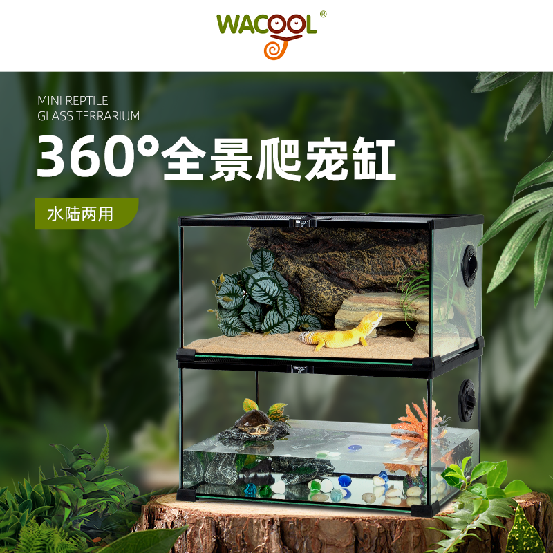 水陆两用爬宠缸WACOOL造景雨林缸