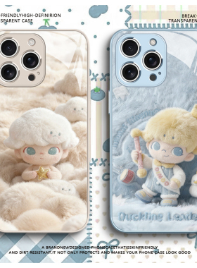 适用苹果17promax手机壳毛绒迪莫DIMOO可爱iPhone16pro卡通15plus泡泡玛特14秋冬氛围感13网红12玻璃11女款xr