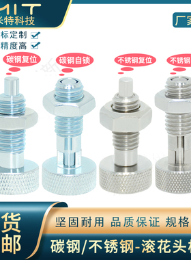MITZS/MITBS滚花头弹簧柱塞螺纹旋钮柱塞MITFS/MT101定位分度插销