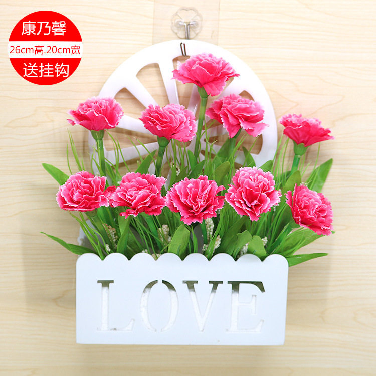 假花盆栽客厅摆设餐桌花娟花冰箱上的摆件塑胶花室内装饰花束挂墙