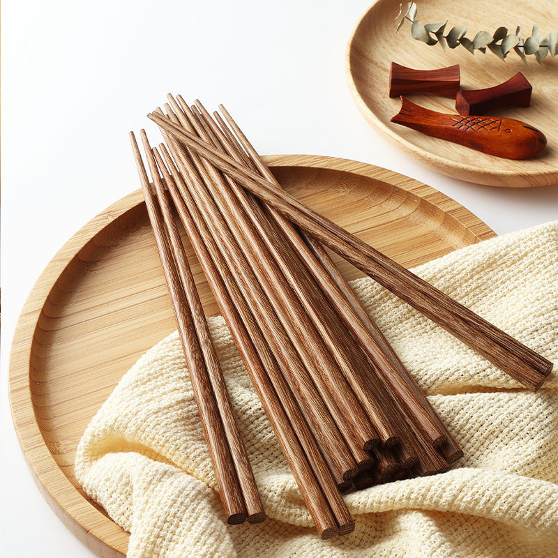 家庭装鸡翅木尖头筷子 日式寿司尖头料理筷 高档筷 竹木筷10双装