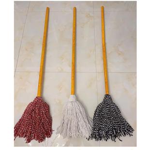 老式吸水拖把圆头毛巾墩布条普通纯棉线木头杆家用工厂干湿地拖布