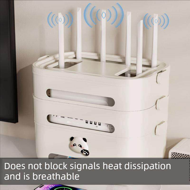 路由器盒收纳盒Wifi电视机顶盒收纳架客厅插座线隐藏组织神器