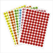 尺码 折扣标签纸20MM圆点A4彩色圆形不干 贴辣度标签封口贴数字号码