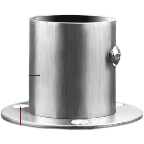 304加厚重型不锈钢法兰座衣柜杆配件高脚圆管座托 侧装阳台晾衣杆