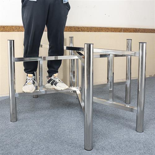 六脚加厚可折叠不锈钢1.8米2米2.2米大圆专用桌脚桌腿支架可定制