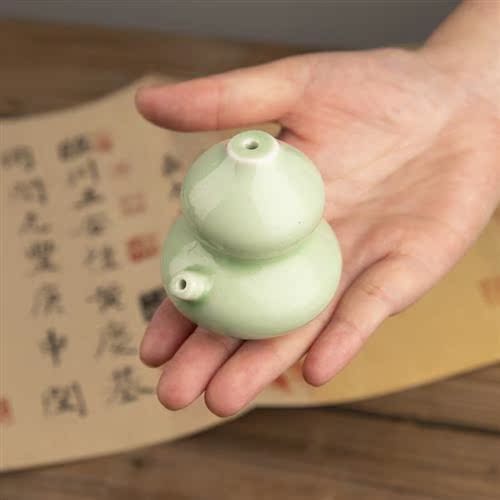 青瓷水滴陶瓷砚滴书法水盂墨滴壶文房四宝国画砚台滴水器摆件毛笔