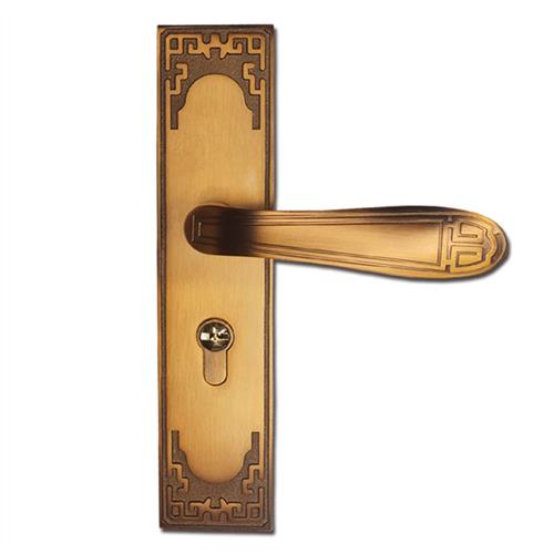 新中式门锁室内卧室房间门锁三件套通用型实木门把手静音家用仿古