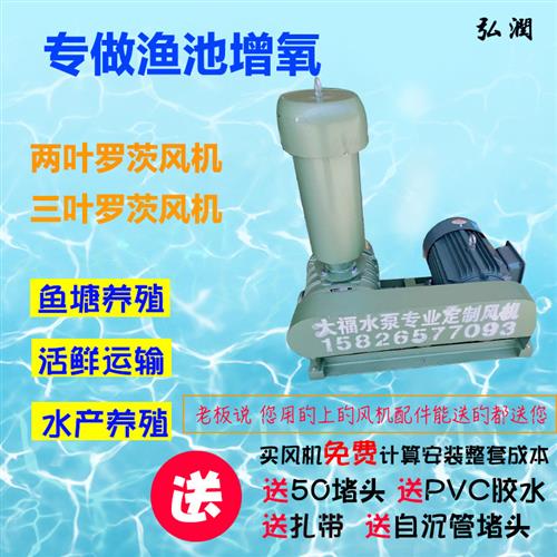 弘润罗茨风机微孔增氧机套罗茨风机全套鱼塘虾塘增氧用增氧污水处