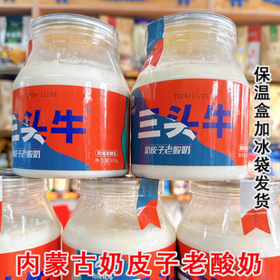 内蒙古特产图腾牧场三头牛奶皮子老酸奶桶装零食美食营养网红