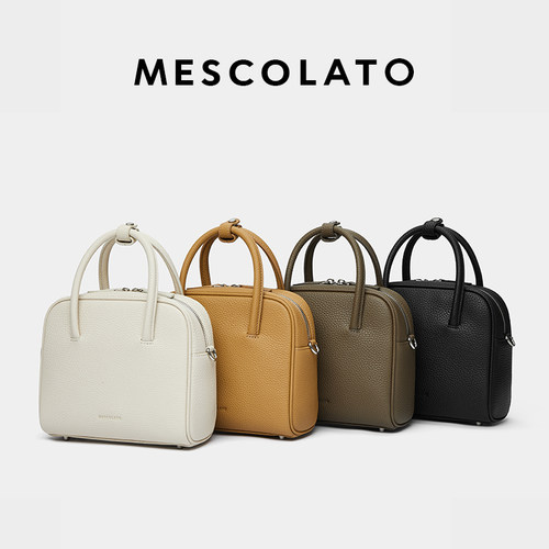 mescolato小方包头层牛皮