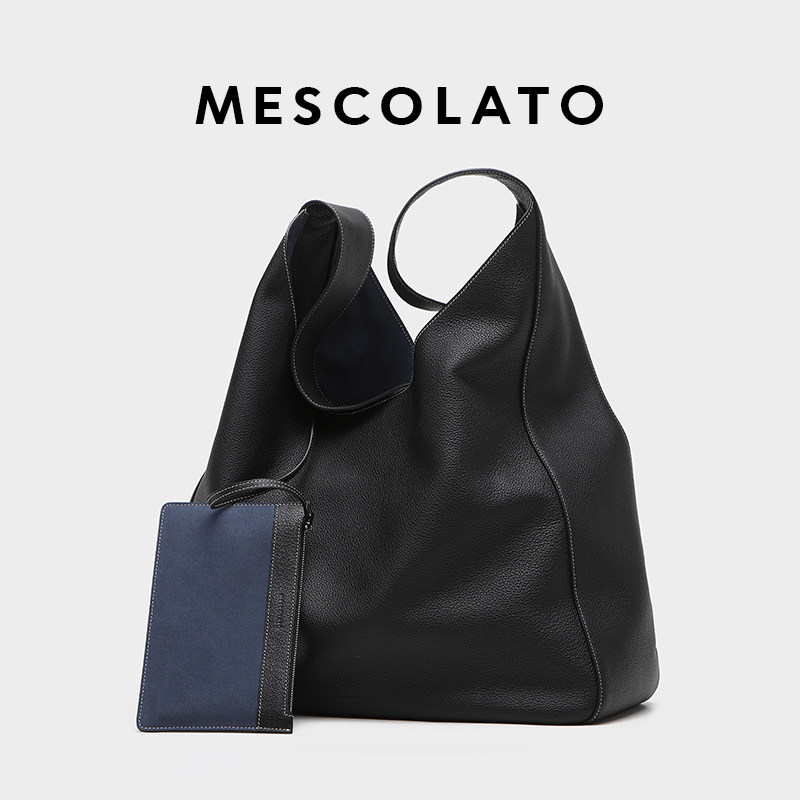 Mescolato意大利袈裟包 小众头层牛皮简约单肩斜挎大容量托特包女,箱包皮具/热销女包/男包,托特包,淘宝优惠券,粉丝福利购,淘宝优惠卷