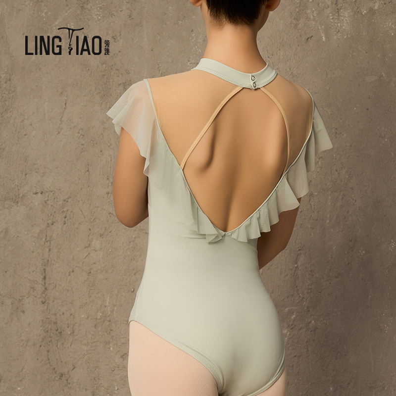 芭蕾体操服立领飞飞袖舞蹈服