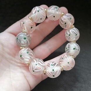 古玩收藏藏区回流老包浆琉璃手串手链男士佛珠念珠琉璃手串手链