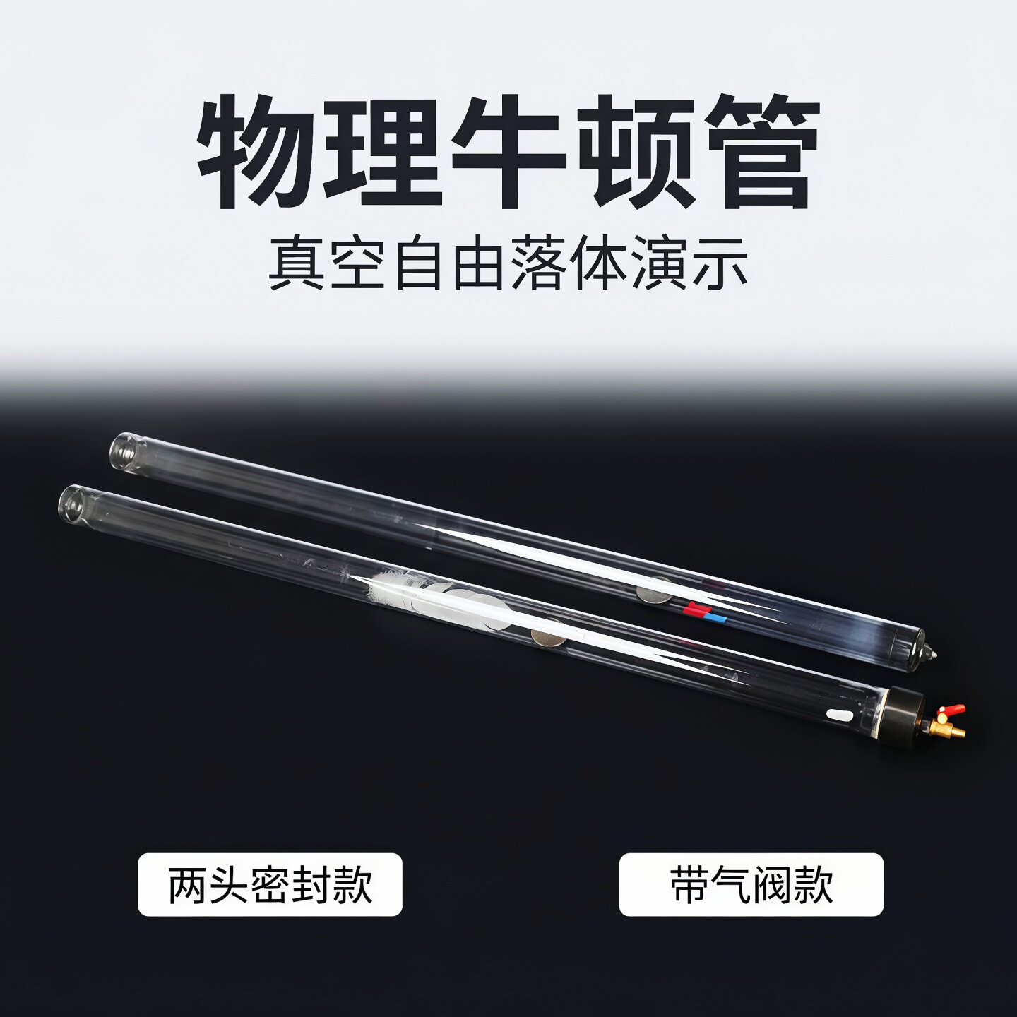 21046毛钱管(牛顿管)真空毛线管带释放装置高中物理实验器材J2153