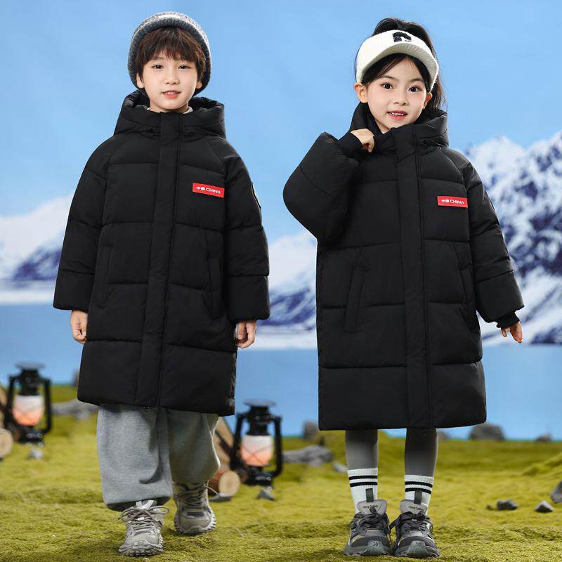 新款羽绒棉服加厚中长款男童女童2025冬季棉袄中大童过膝洋气外套