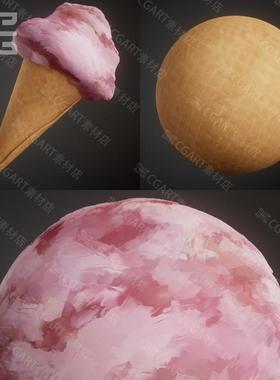Substance Designer风格化冰淇淋纹理材质球卡通糕点甜筒SD材质球