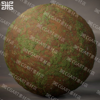 Substance Designer风格化地面草丛泥土土壤纹理sd材质球sp材质球
