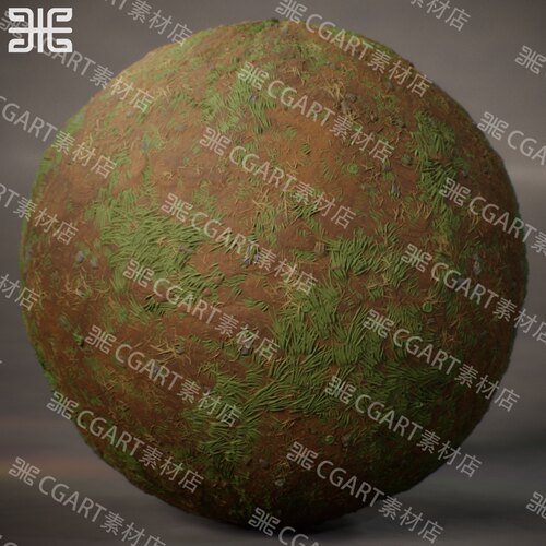 Substance Designer风格化地面草丛泥土土壤纹理sd材质球sp材质球