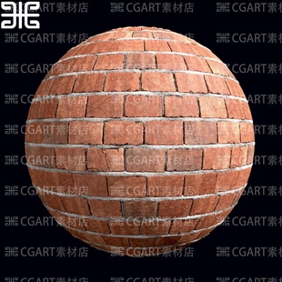 Substance Designer破裂砖块红砖墙砖纹理贴图sd材质球sp材质球