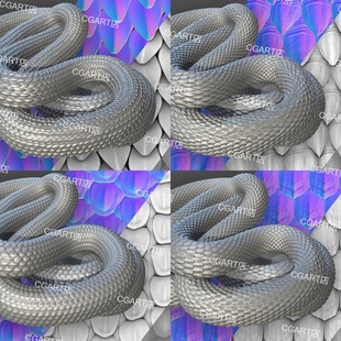 zbrush爬行动物龙鳞蛇鳞鳞甲alpha笔刷盔甲鳞片皮肤纹理雕刻笔刷