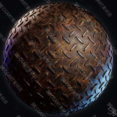 Substance Designer写实生锈踏板铁板纹理材质锈迹铁片SD材质sbs