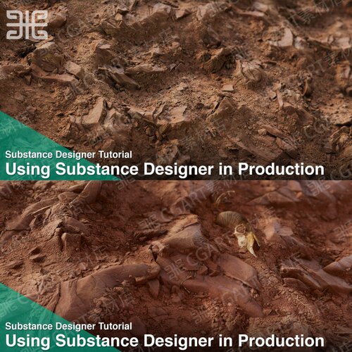 Substance Designer写实地面泥土沙漠砾石SD土壤岩石纹理材质球