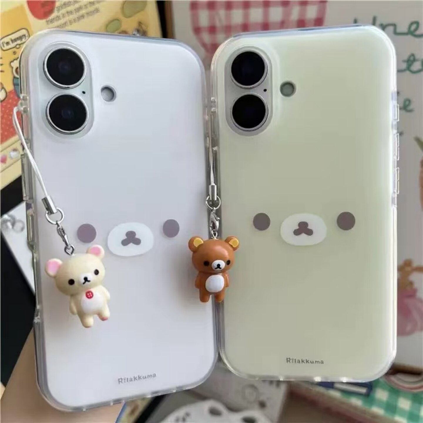 火翔小轻松熊适用于OPPOfindx9手机壳x8x7/x6新款Reno16/15pro/14保护套R17/15女k12s/11/10XA6spro/a35白底 - 实物图